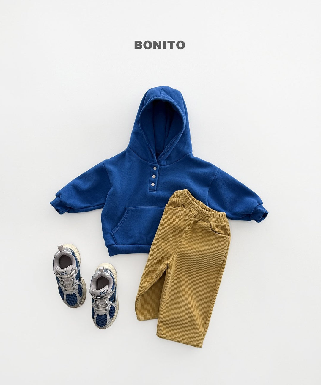 [BONITO] Round placket hood tee