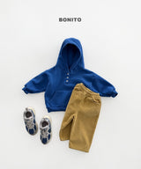 [BONITO] Round placket hood tee