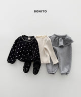 [BONITO] Frill embroidered jogger pants