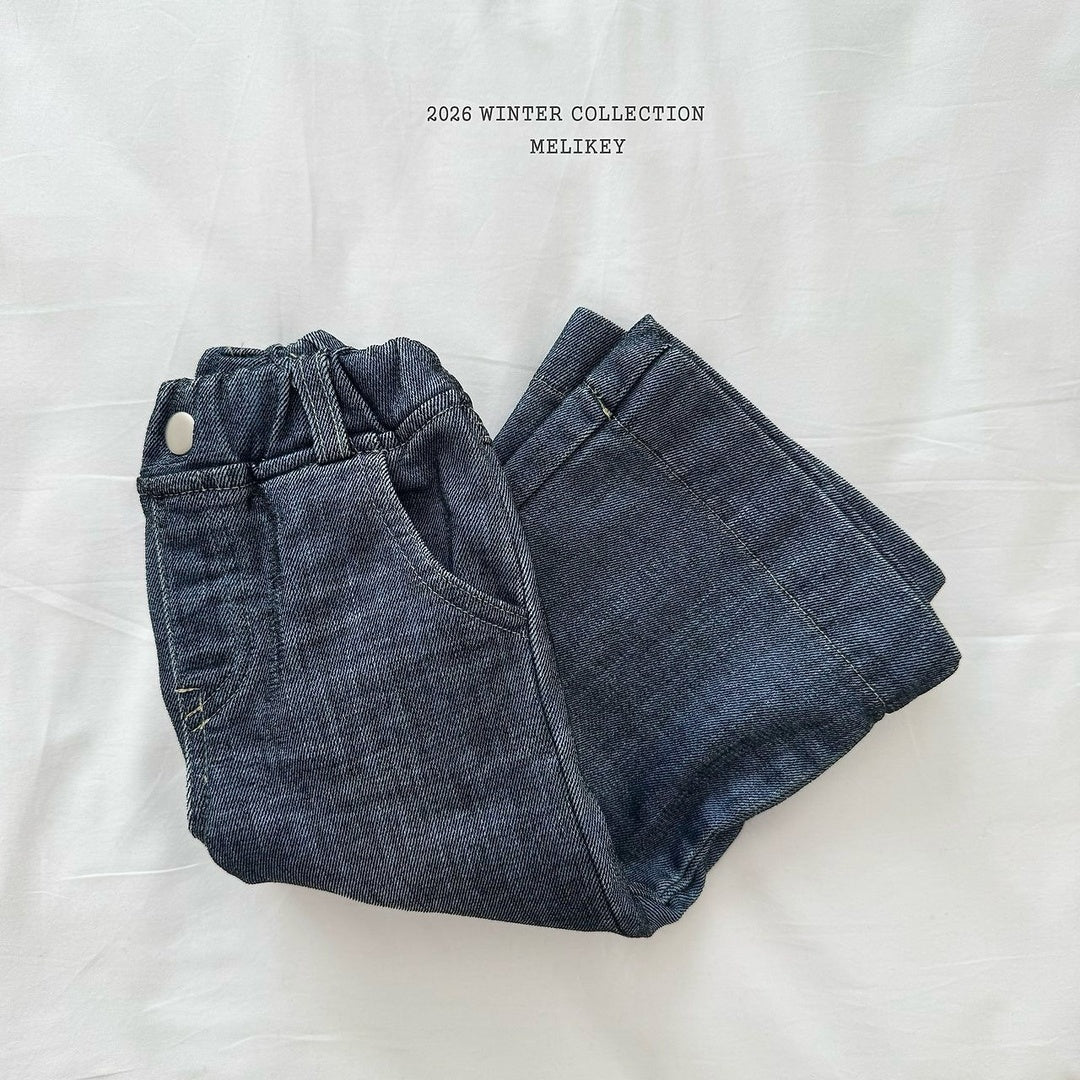 [Melikey] Velvet ribbon denim pants