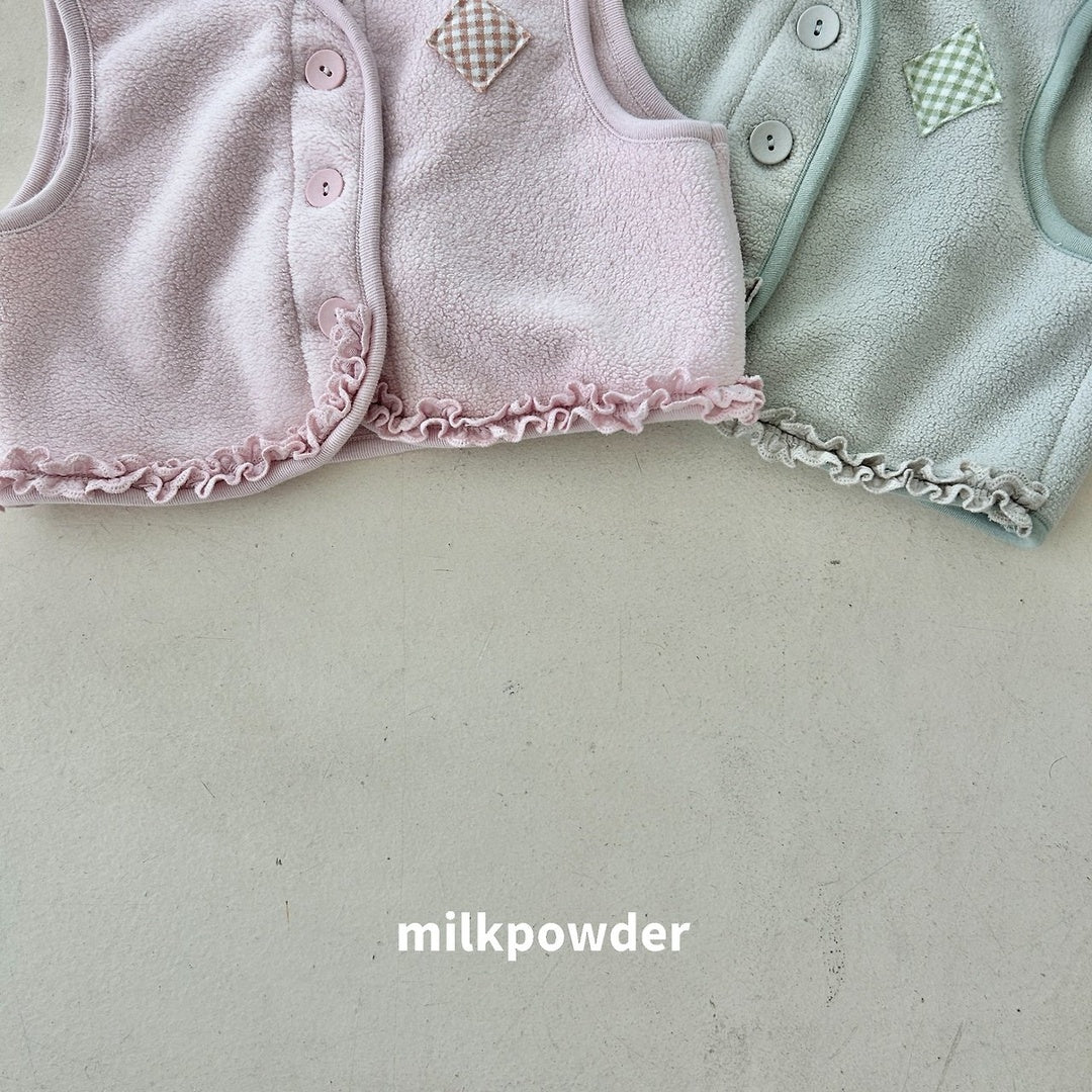 [milk powder] Warm fleece vest