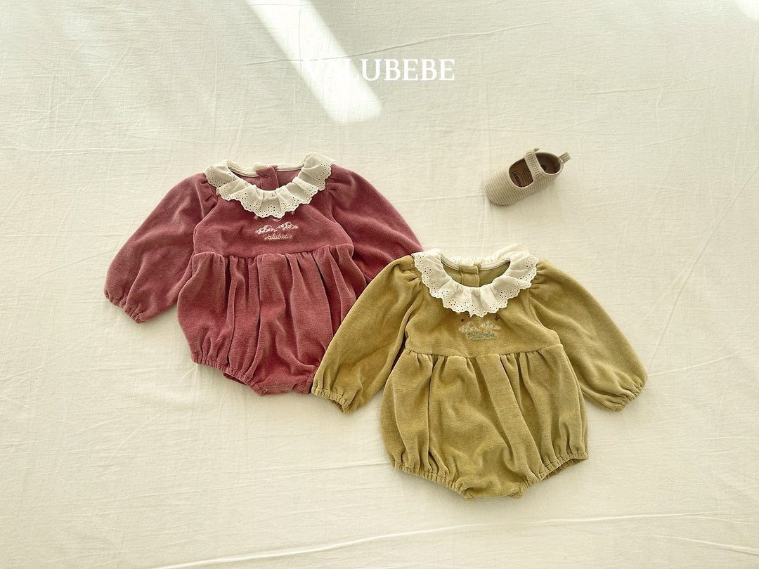[valubebe] Embroidered velor suit