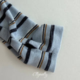 [ELLY MOLLY] Snow warmer stripe turtleneck tee