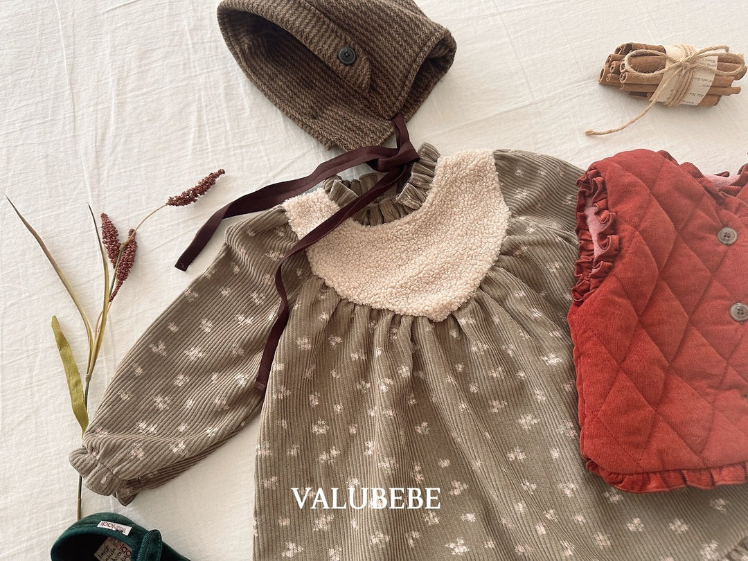 [valubebe] Flower boa one-piece