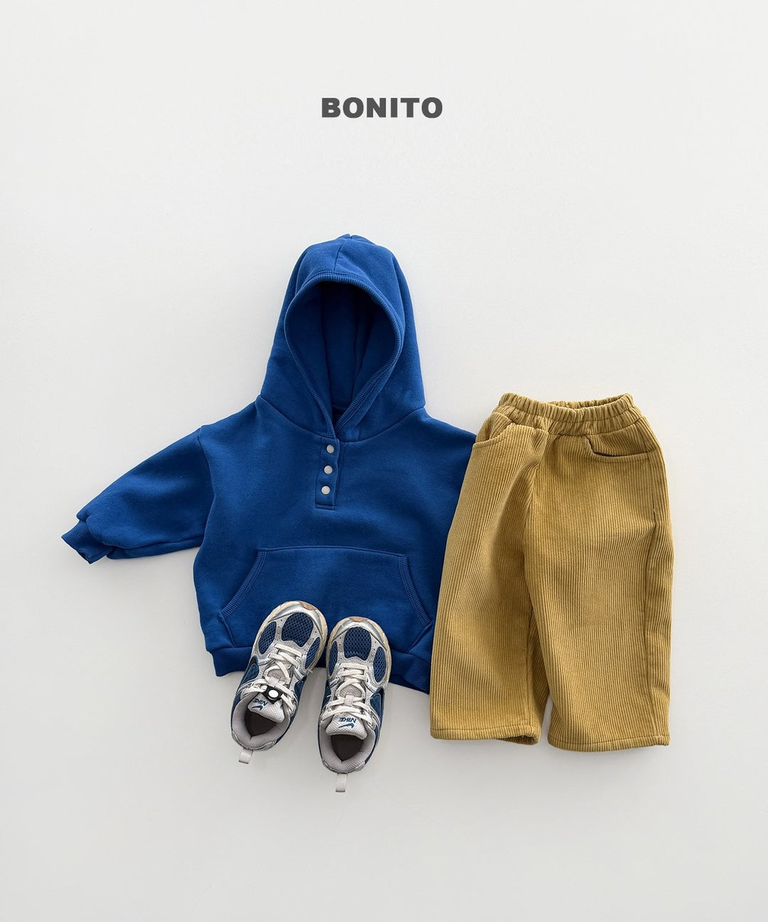 [BONITO] Round placket hood tee