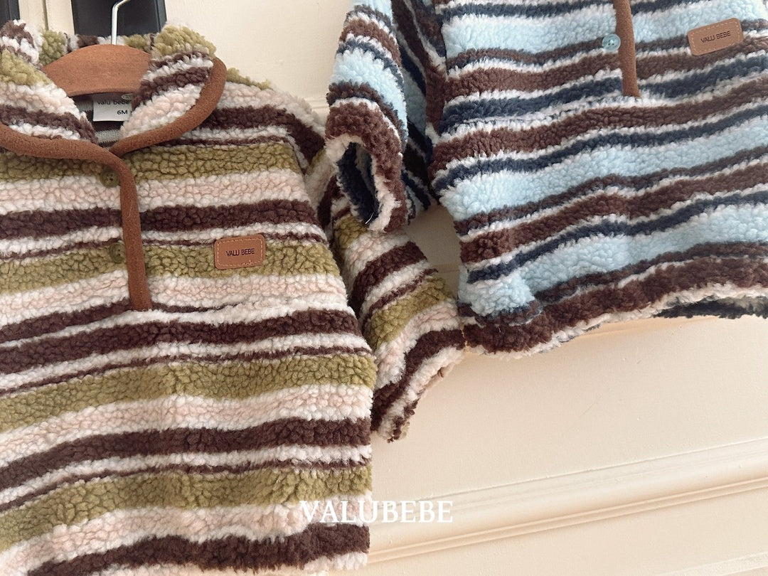 [valubebe] Wrinkle stripe collar anorak