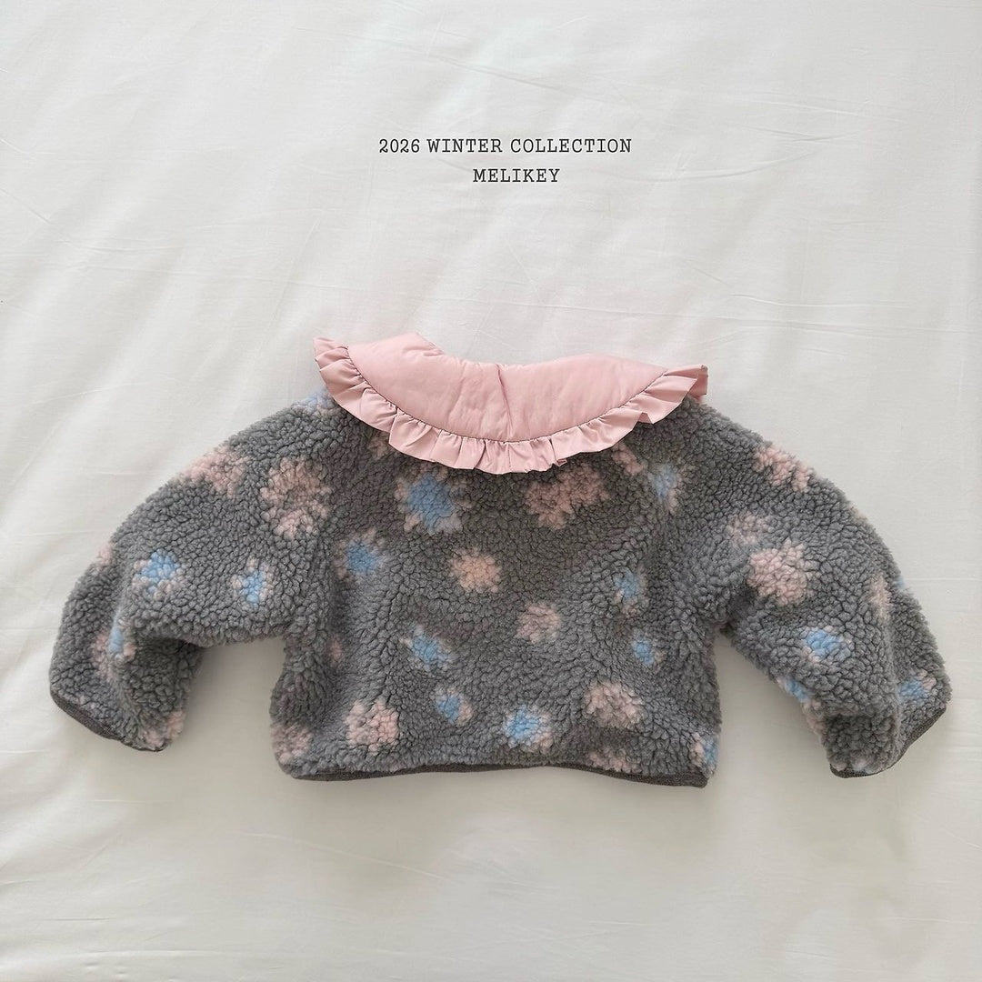 [Melikey] Flower boa jacket