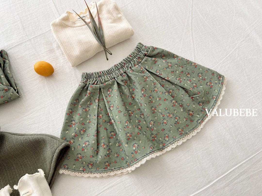 [valubebe] Garnet flower skirt