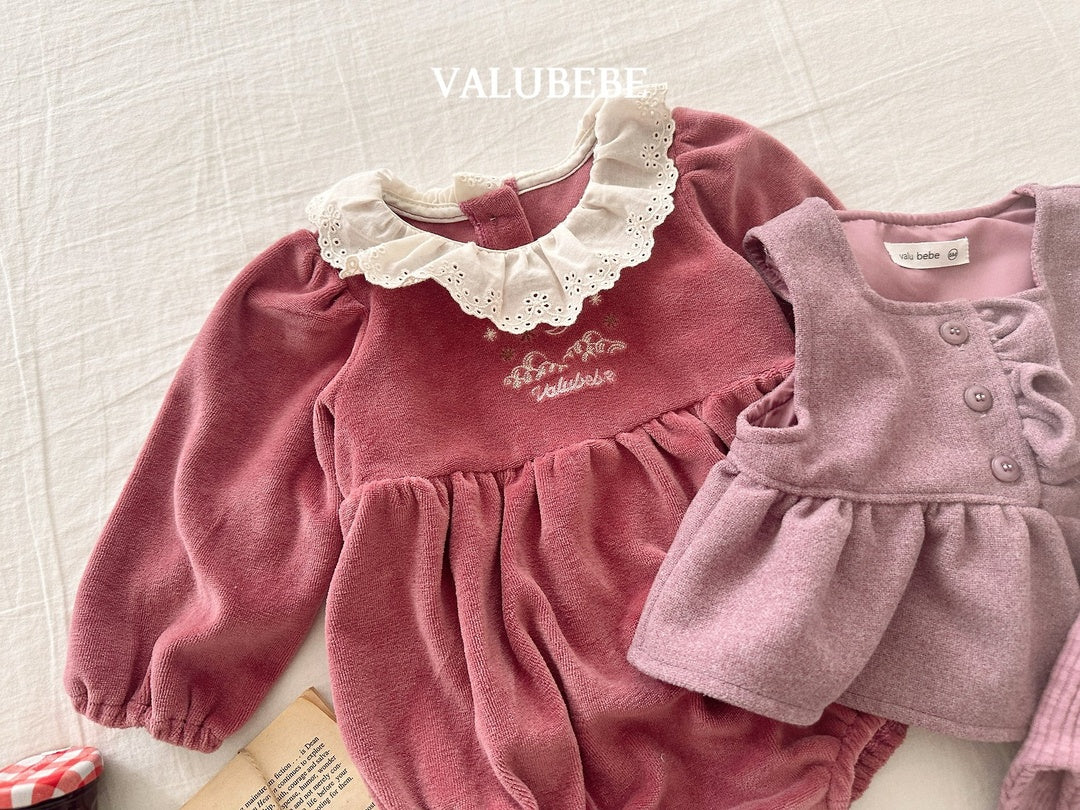 [valubebe] Embroidered velor suit