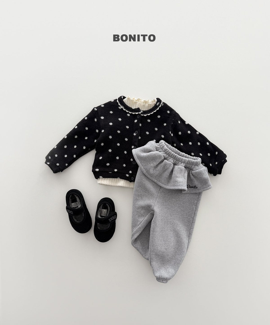[BONITO] Dot lace cardigan