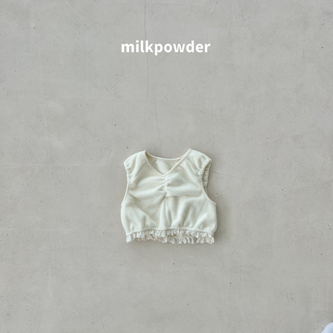 [milk powder] Fleece lace vest