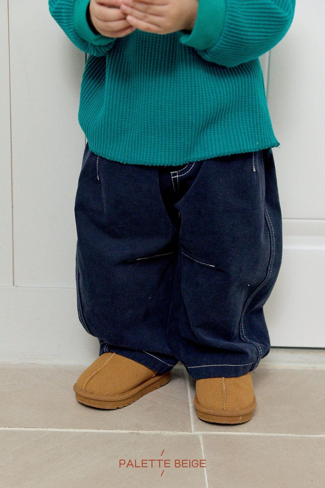 [PALETTE BEIGE] Curve stitch pants