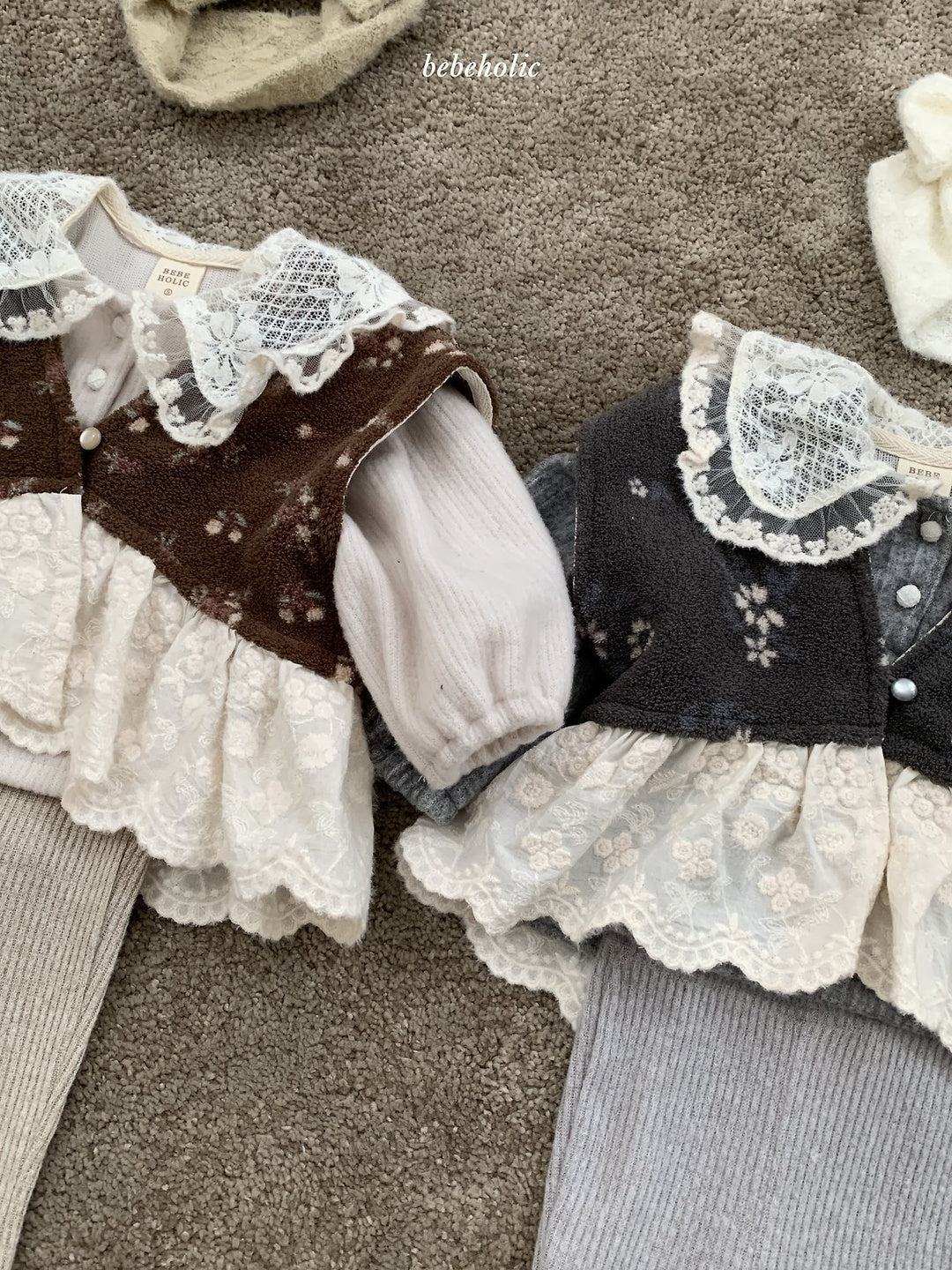 [bebeholic] Elsa flower lace vest