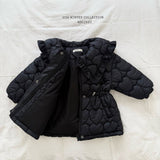 [Melikey] Heart quilting long padded jumper