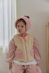 [berryberry] Heart pocket boa vest