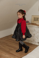 [Melikey] Chic leather cancan one-piece