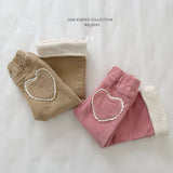 [Melikey] Corduroy heart flare pants