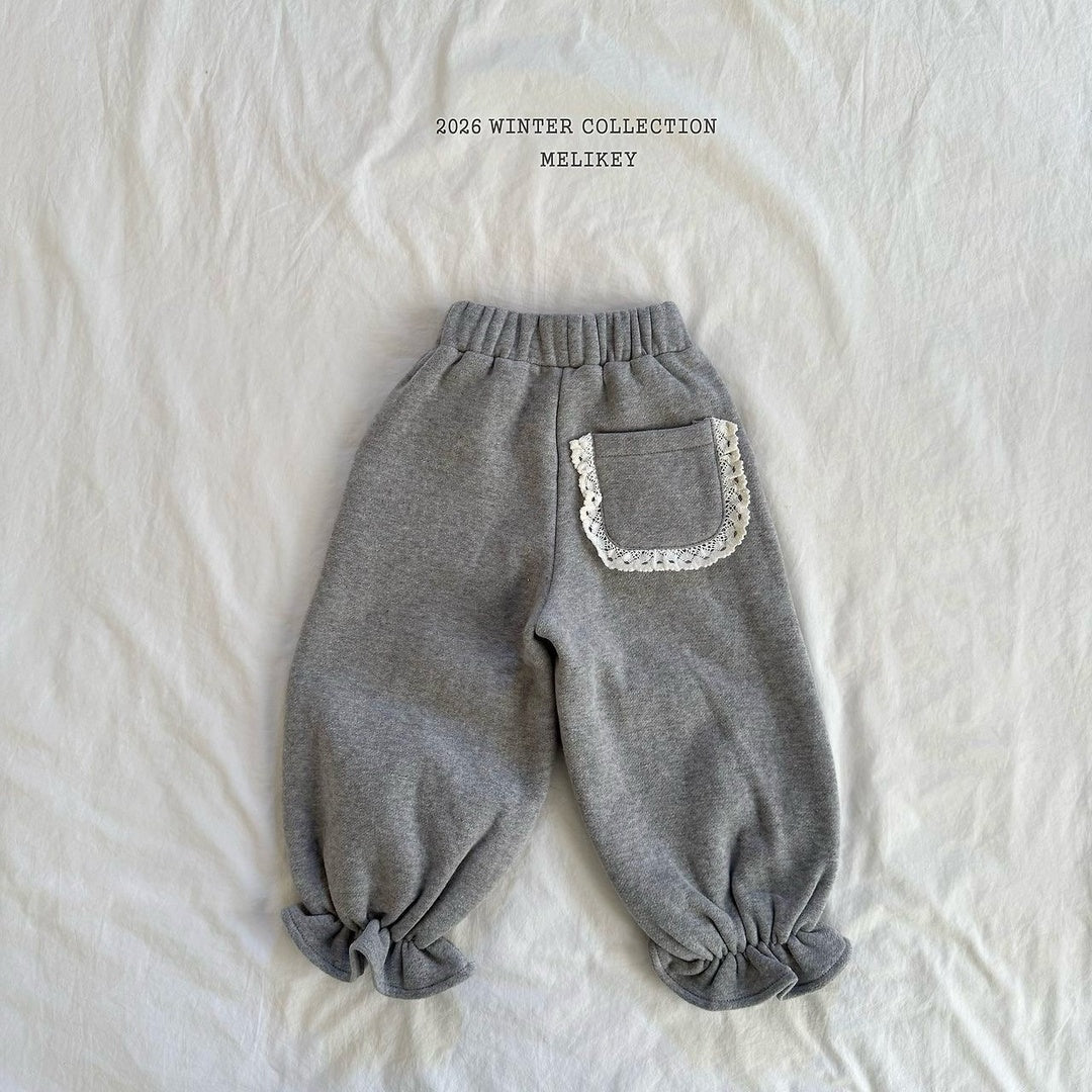 [Melikey] Pocket lace jogger pants