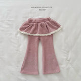 [Melikey] Frill velvet flare pants