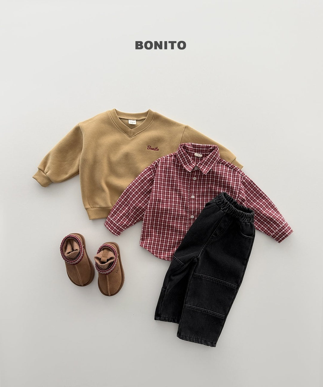[BONITO] Warm check shirt