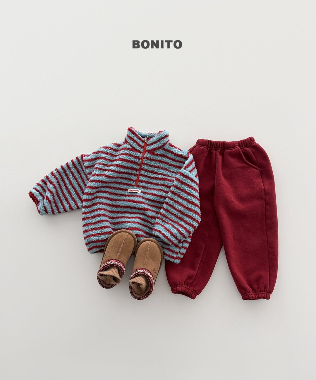 [BONITO] Boa stripe half zip