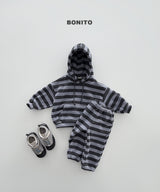 [BONITO] Stripe fleece hood