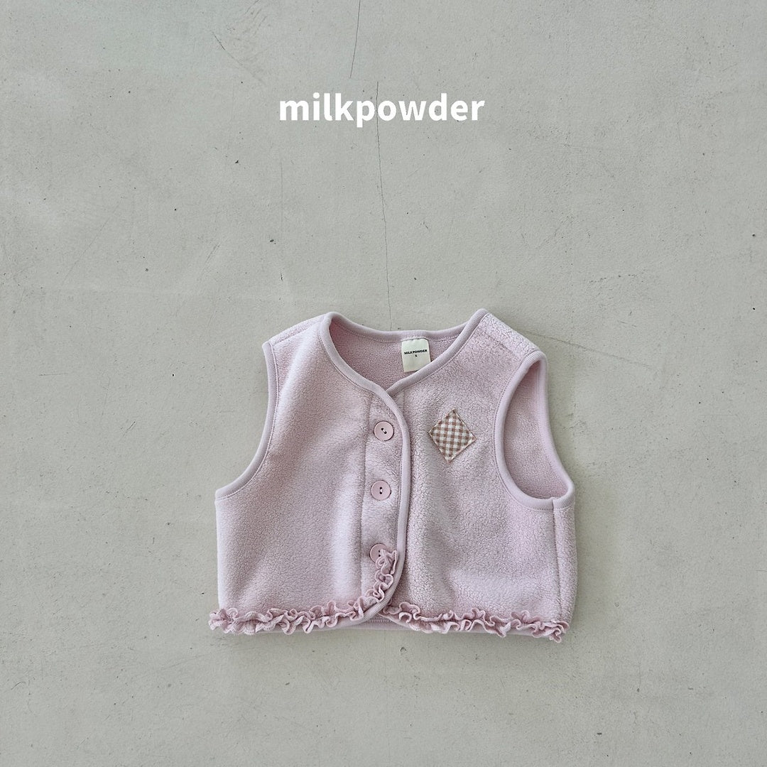 [milk powder] Warm fleece vest