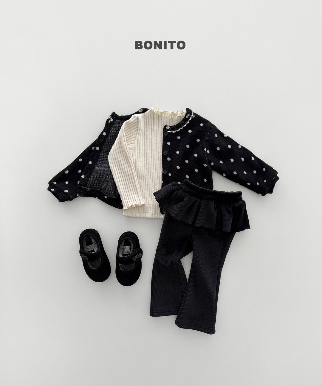 [BONITO] Velvet frill flare pants
