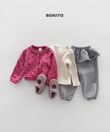 [BONITO] Frill embroidered jogger pants