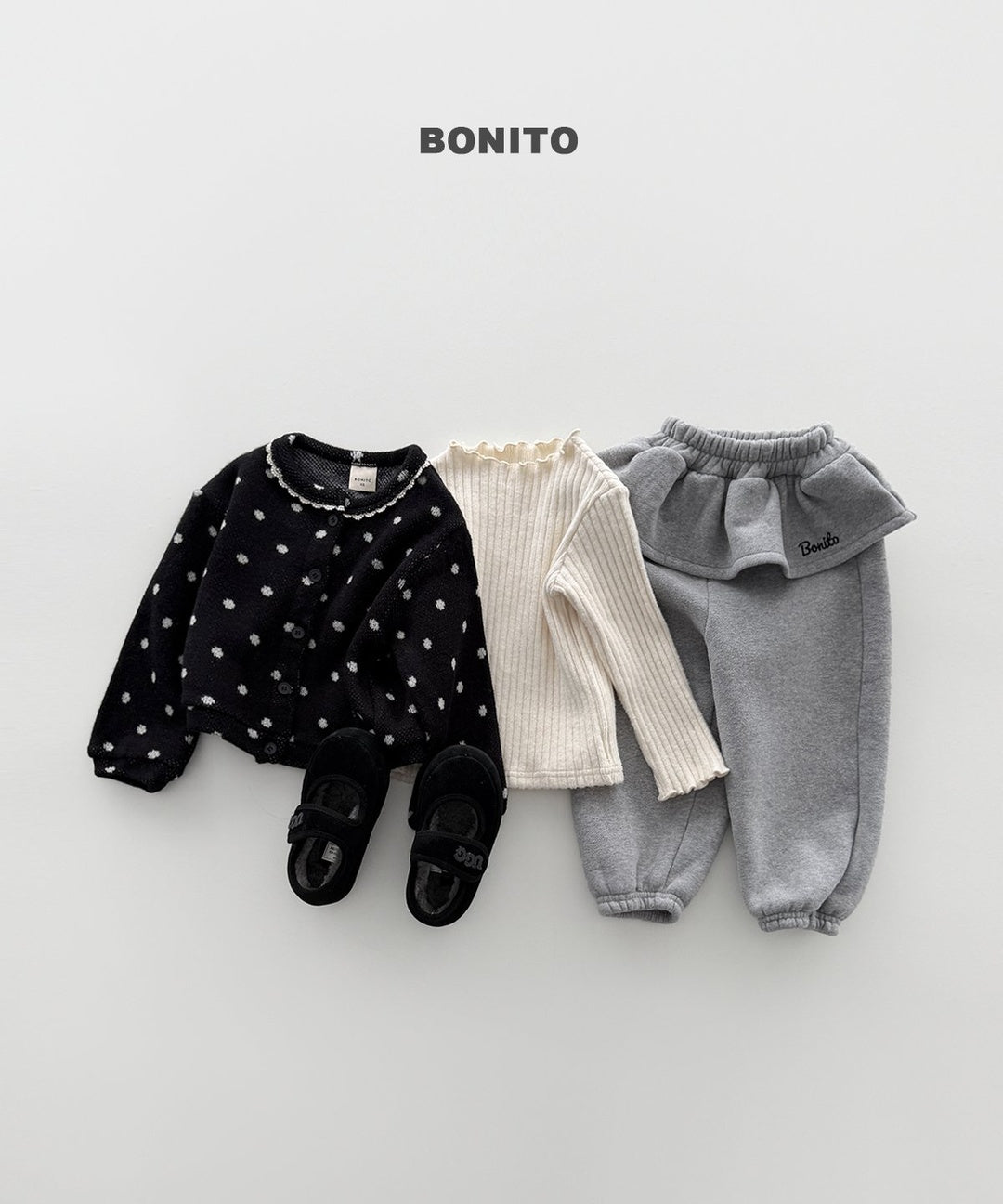 [BONITO] Dot lace cardigan