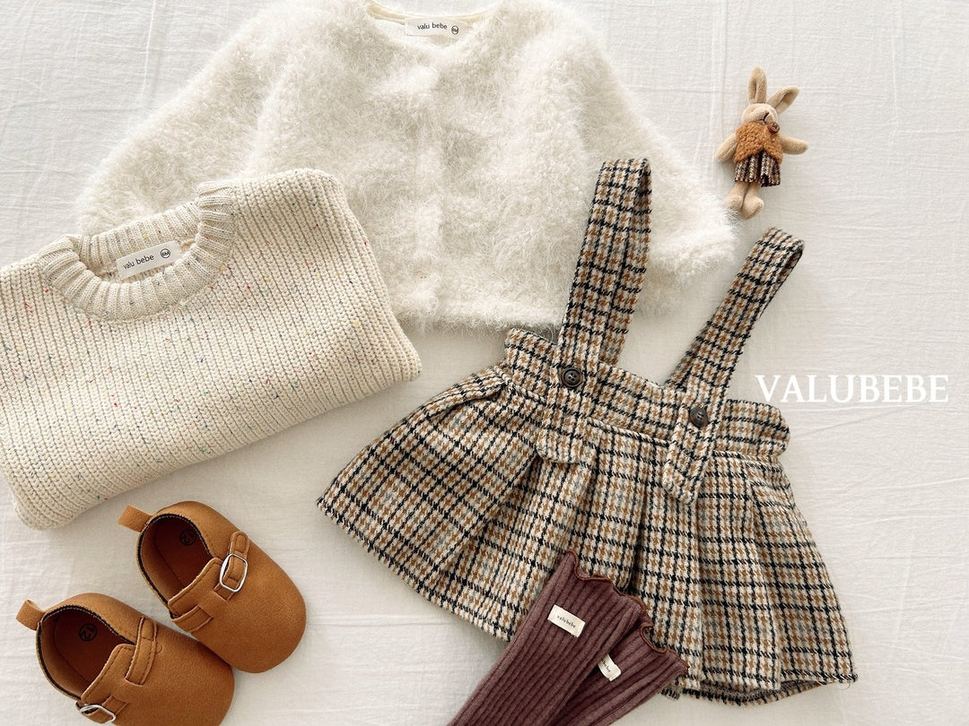 [valubebe] Marv check pleats skirt