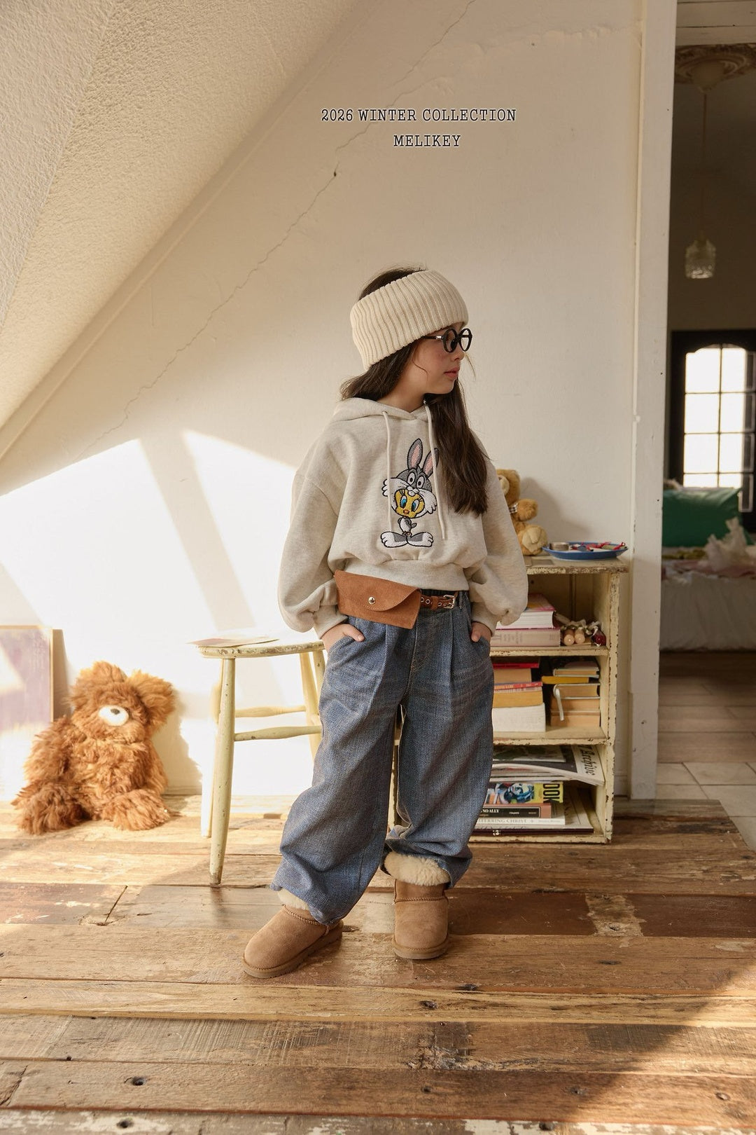 [Melikey] Twill velvet denim pants