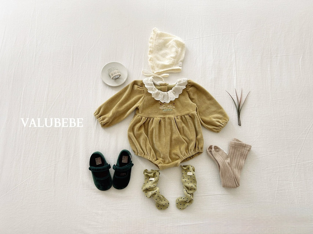 [valubebe] Embroidered velor suit