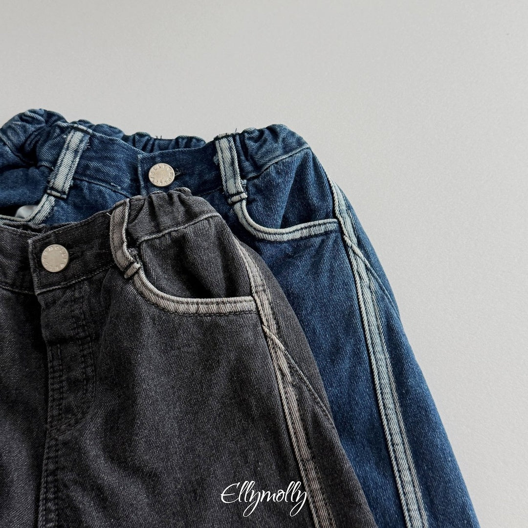 [ELLY MOLLY] Line week denim pants