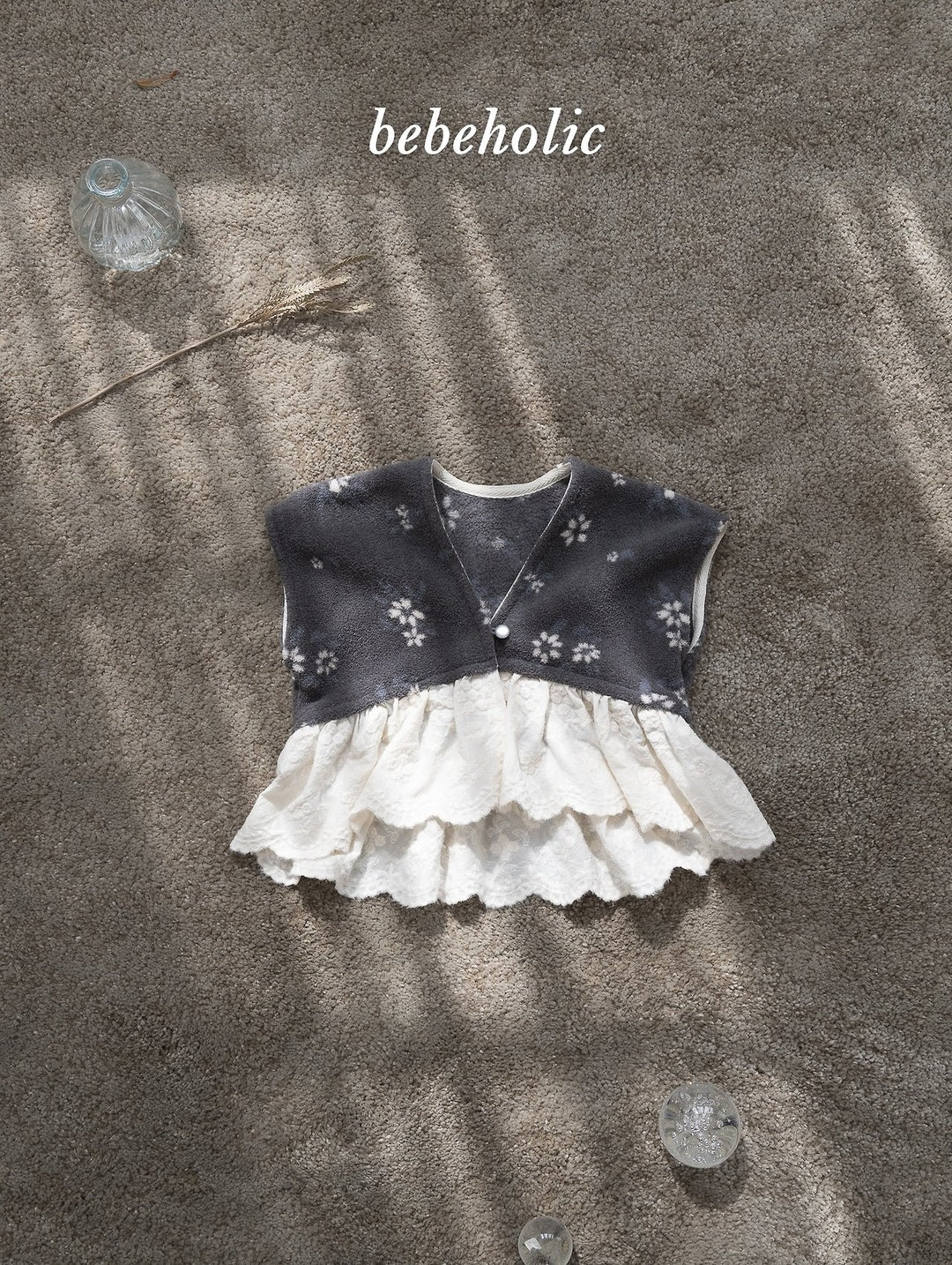 [bebeholic] Elsa flower lace vest