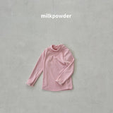 [milk powder] Marie lace halfneck tee