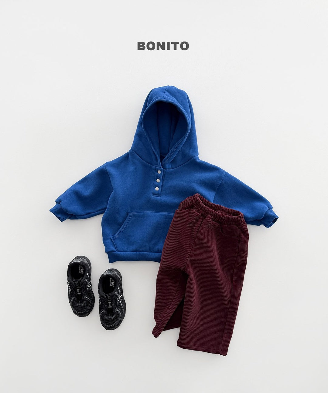 [BONITO] Round placket hood tee