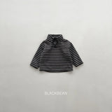 [BLACK BEAN] Crayon stripe bottleneck tops