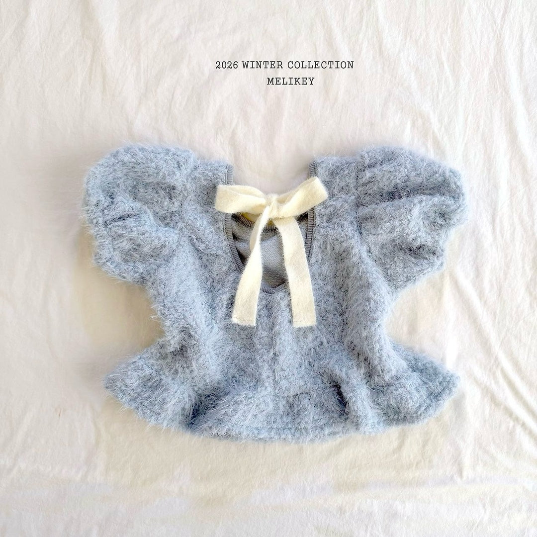[Melikey] Fur frill puff tops