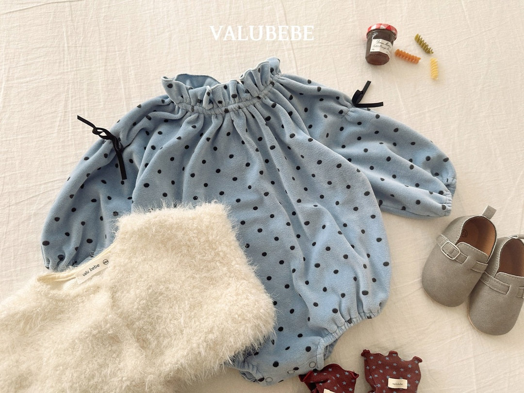 [valubebe] Dot ribbon rompers