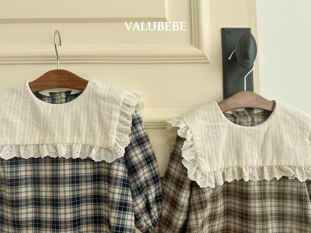 [valubebe] Check cape blouse