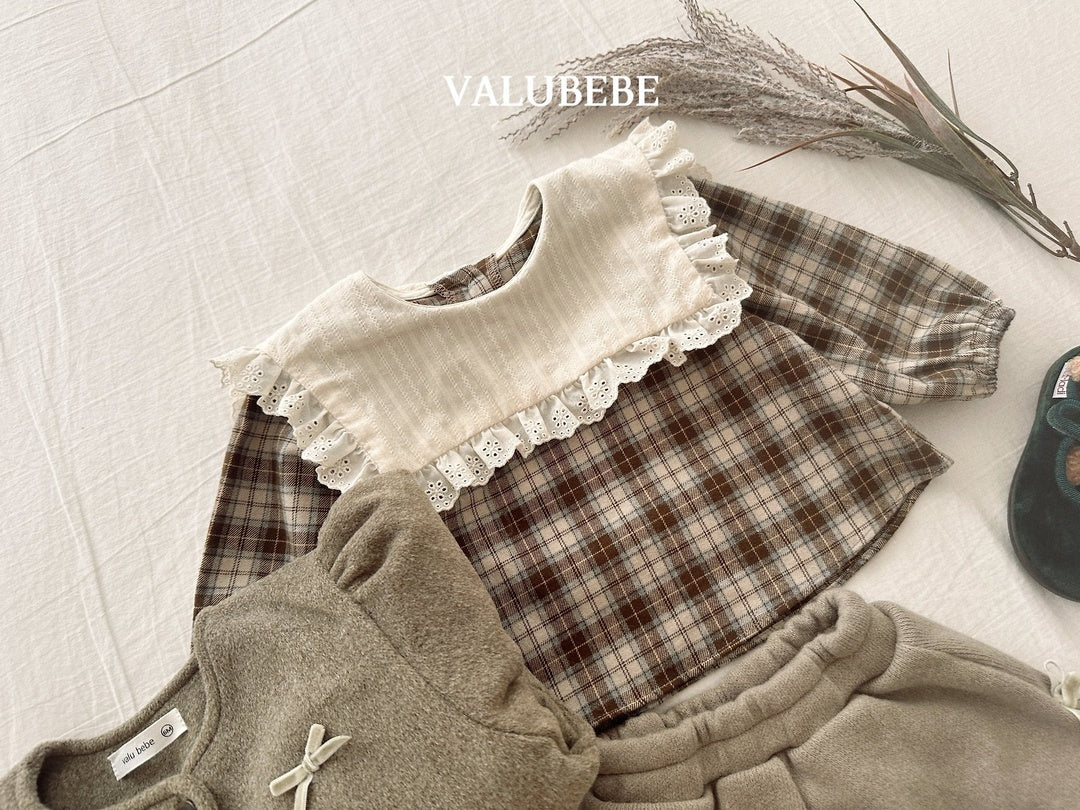 [valubebe] Check cape blouse