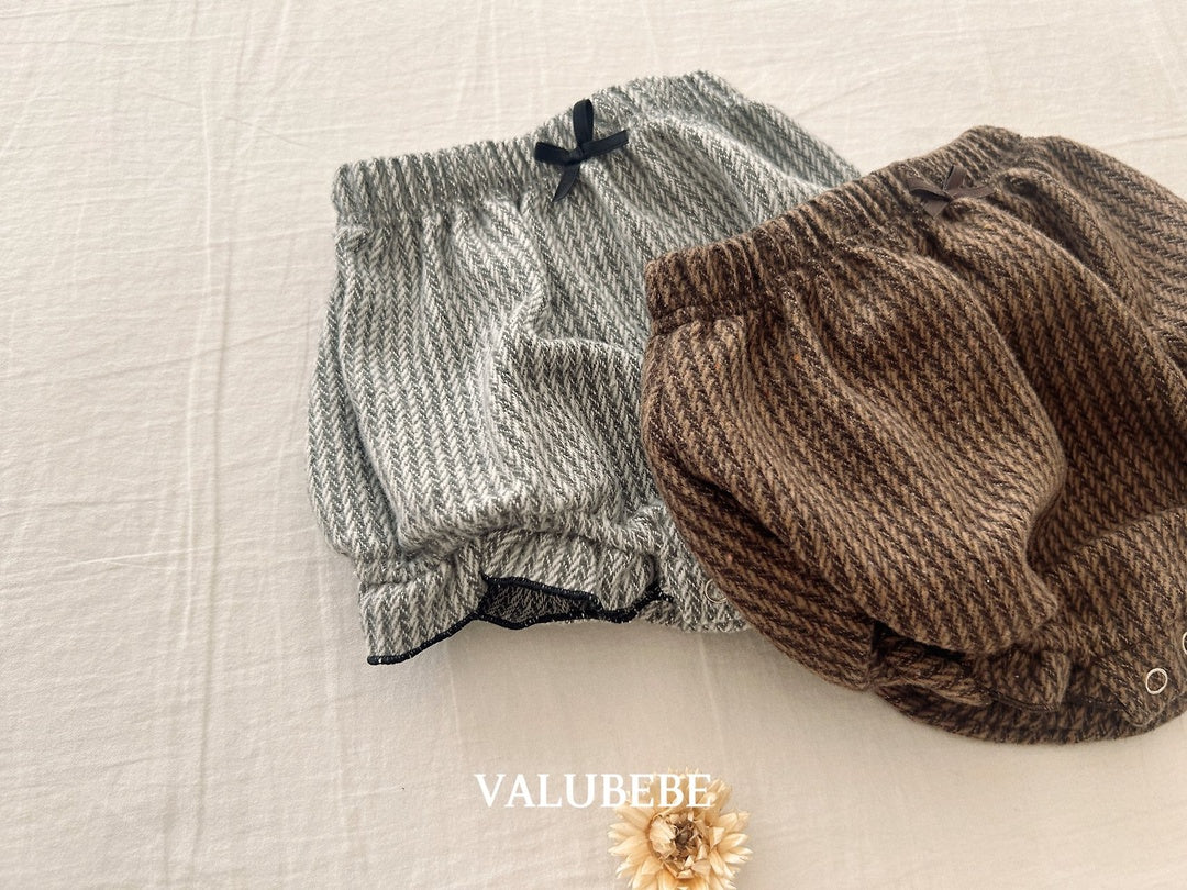 [valubebe] Herringbone frill pumpkin pants