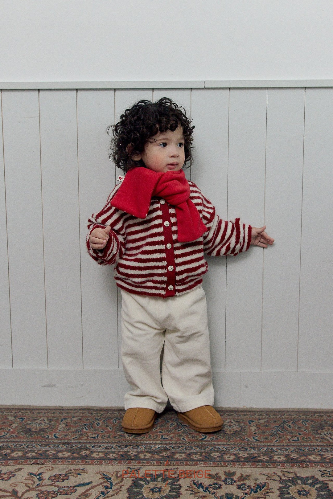 [PALETTE BEIGE] Stripe cardigan