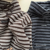 [BLACK BEAN] Crayon stripe bottleneck tops