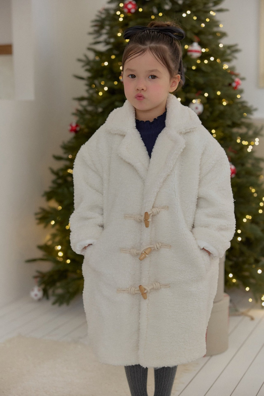 [berryberry] Fluffy toggle coat
