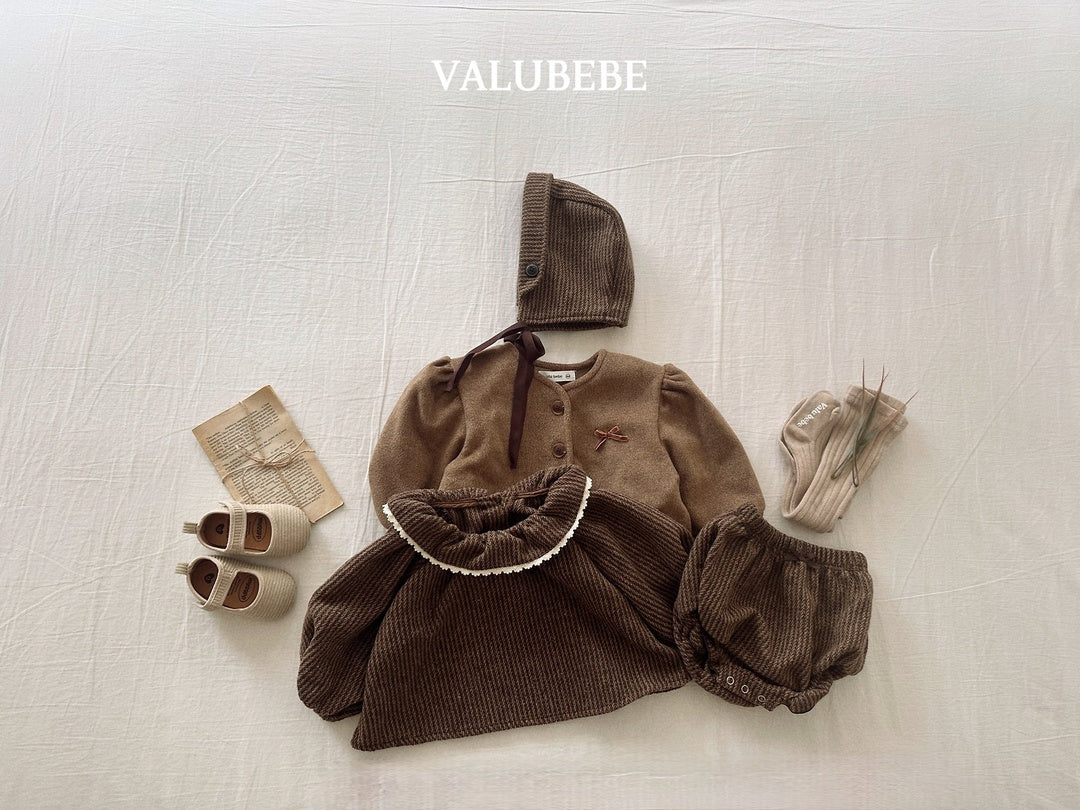 [valubebe] Herringbone frill blouse
