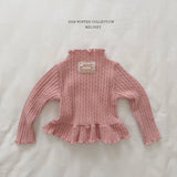 [Melikey] Cable knit frill tee