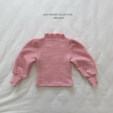 [Melikey] Knit rib puff tee