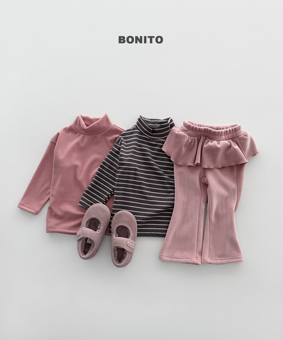 [BONITO] 1+1 highneck tops
